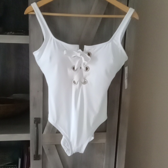 MICHAEL Michael Kors Other - New Micheal Kors NWT Swimsuit |ONE PIECE | White| TIE UP| SZ 10